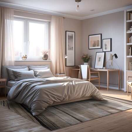 Homeroots 5 x 8 ft. Cream & Tan Abstract Marble Area Rug 394982